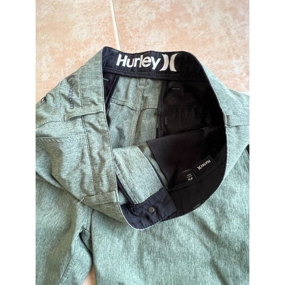 Hurley Phantom worn once  green polyester  shorts men size 30 - Picture 3 of 7